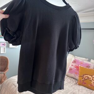 a new day Black Puff Sleeve Sweatshirt Top